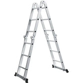 Escada Multifuncional Evolux 4x3 - 3,29m - 12 degraus - Sete Posições Prática Alumínio Resistente Limpeza Fácil Doze Degraus - Linha Evolux