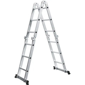 Escada Multifuncional Evolux 4x3 - 3,29m - 12 degraus - Sete Posições Prática Alumínio Resistente Limpeza Fácil Doze Degraus - Linha Evolux