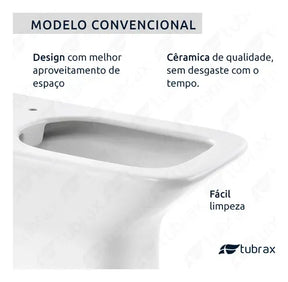 Vaso Sanitário Branco Convencional Virentis C Assento Tubrax
