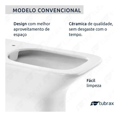 Vaso Sanitário Branco Convencional Virentis C Assento Tubrax