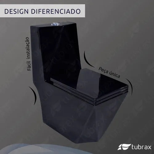 Vaso Sanitário Monobloco Caixa Acoplada Preto Privada Tubrax