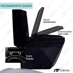 Vaso Sanitário Monobloco Caixa Acoplada Preto Privada Tubrax