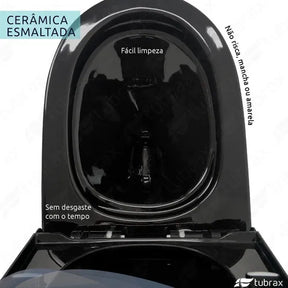 Vaso Sanitário Monobloco Caixa Acoplada Preto Privada Tubrax