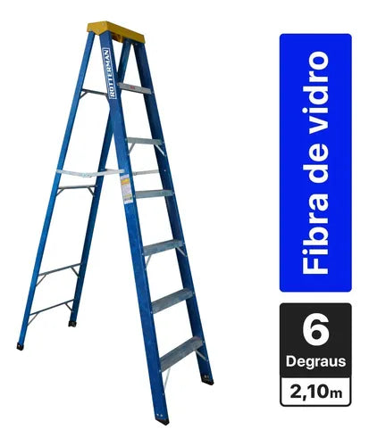 Escada De Fibra De Vidro 7 Degraus 2,10 M
