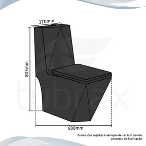 Vaso Sanitário Monobloco Caixa Acoplada Preto Privada Tubrax