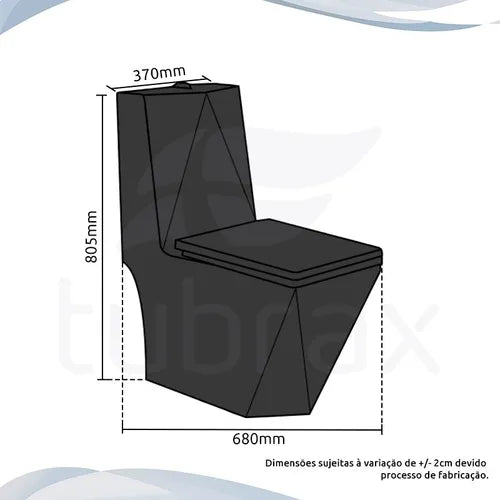Vaso Sanitário Monobloco Caixa Acoplada Preto Privada Tubrax