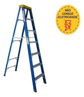 Escada De Fibra De Vidro 7 Degraus 2,10 M