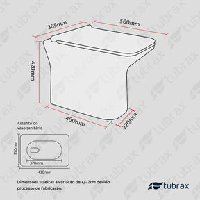 Vaso Sanitário Branco Convencional Virentis C Assento Tubrax