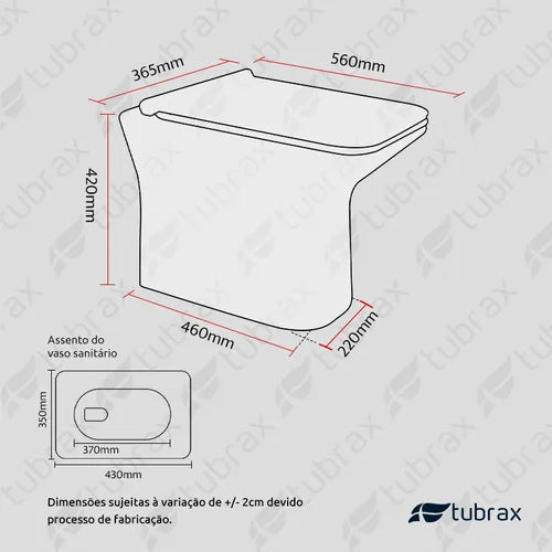 Vaso Sanitário Branco Convencional Virentis C Assento Tubrax