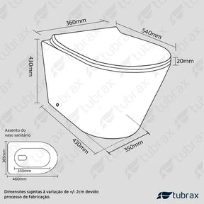 Sanitário Vaso Convencional Redondo Tubrax Cor Branco