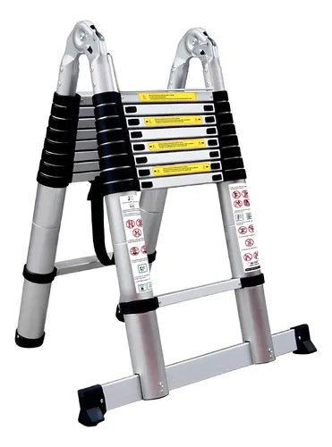 Escada Telescópica Multifuncional Inox 18 Degraus 5,6m Jst