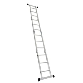 Escada Multifuncional Evolux 4x3 - 3,29m - 12 degraus - Sete Posições Prática Alumínio Resistente Limpeza Fácil Doze Degraus - Linha Evolux