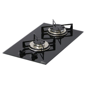 Cooktop 2 Bocas a Gás com Acendimento Automático Vidro Preto Bivolt Fischer