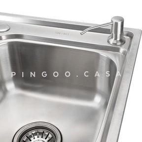 Cuba Para Cozinha Gourmet Pia Dupla Aço Inox Acessórios Tábua De Corte Ticunas Torneira Monocomando Gourmet Pingoo